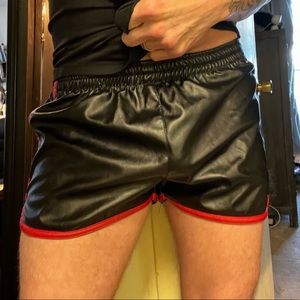 Leatherette Athletic Shorts